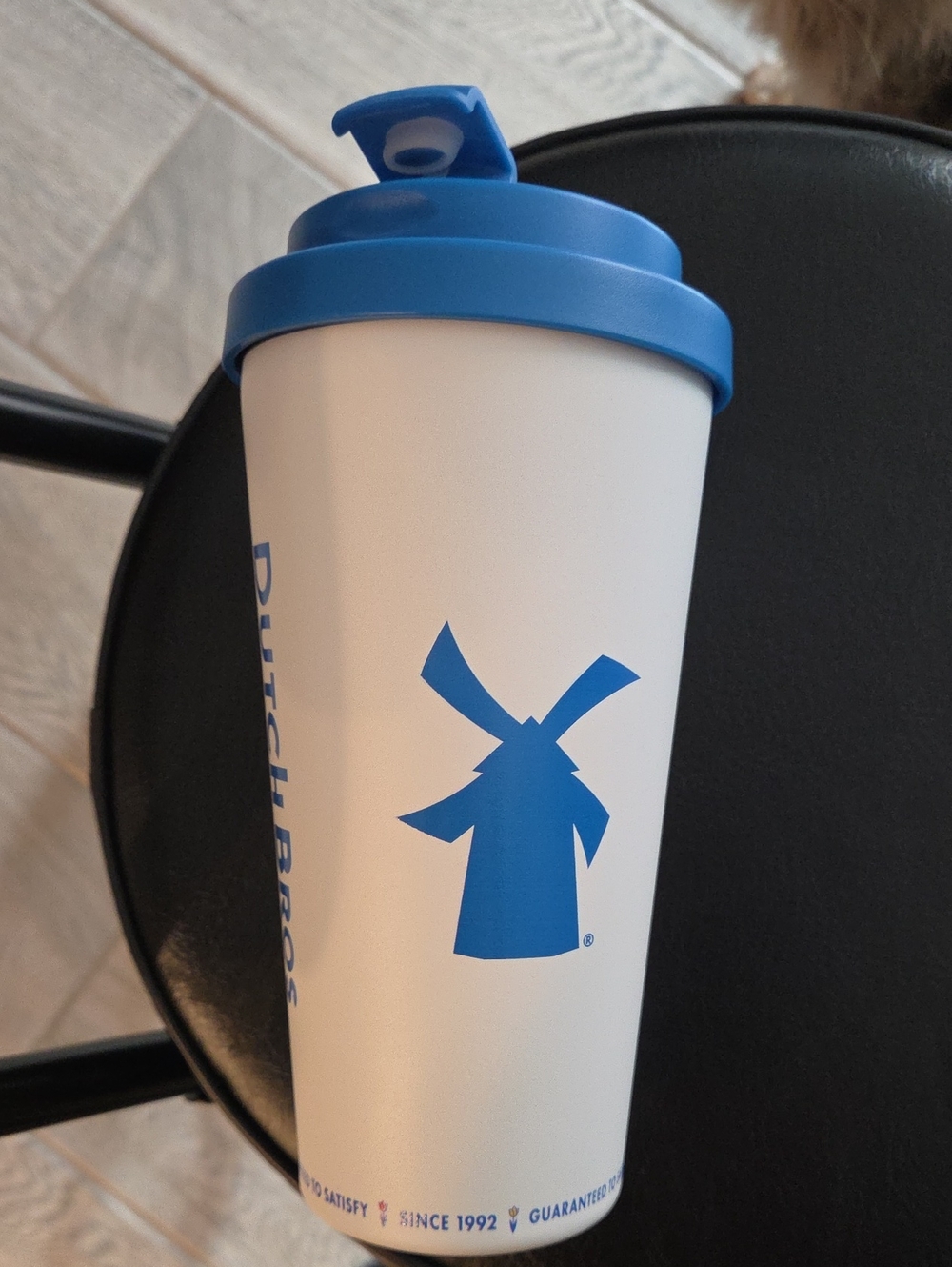 Dutch Bros White & Blue Logo Travel Cup
